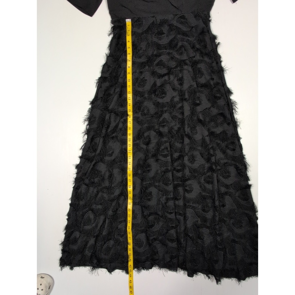 Vicky and Lucas Black Maxi Dress L NWT Feather Skirt Cocktail Evening Chic Party - Picture 13 of 16